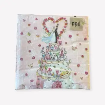 Iets te Vieren | Shop 15 Servetten Bruidstaart – romantisch design