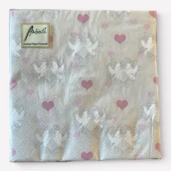 Iets te Vieren | Shop 14 Servetten Duiven & Hartjes – romantisch design