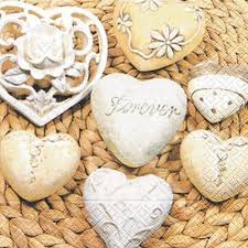 Servetten harten van bewerkte steentjes – 33 × 33 cm (20 stuks)