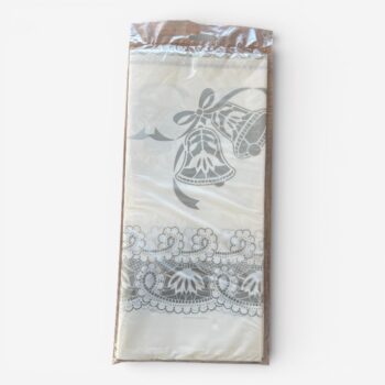 Wegwerp tafelkleed Wedding Bells – zilvergrijs