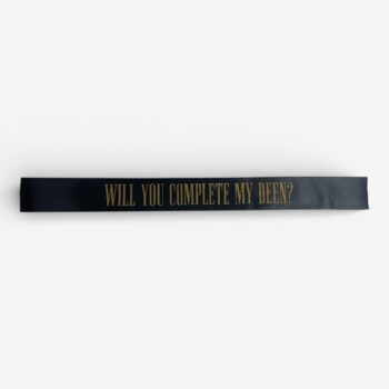 Lint met tekst ‘Will you complete my deen?’ (50 cm)