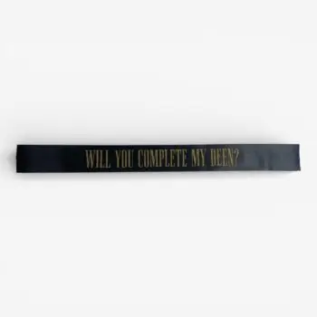 Lint met tekst ‘Will you complete my deen?’ (50 cm)