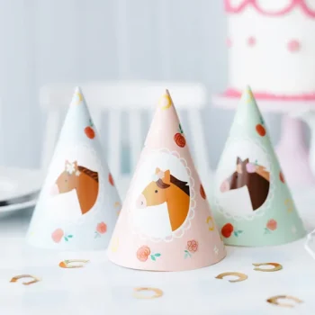 Feesthoedjes paarden – 16 cm (6 stuks)