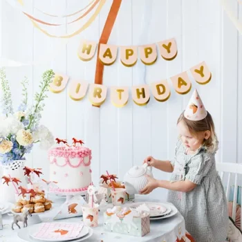 Banner Happy Birthday goud / rosé – 13 × 150 cm