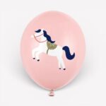 Ballonnen paard pastel lichtroze – 30 cm (6 stuks)