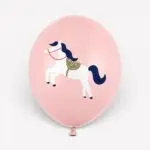 Ballonnen paard pastel lichtroze – 30 cm (6 stuks)