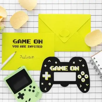 Uitnodigingen gamepad – set van 6