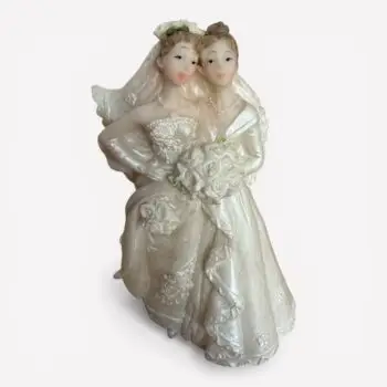 Taarttopper bruidspaar dames romantisch – 12 cm