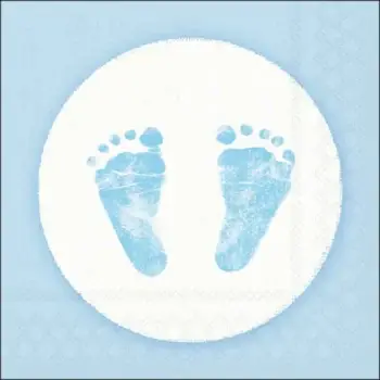 Geboorte Servetten Babyvoetjes Blauw – 20 stuks