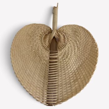 Gevlochten Waaier Hart Naturel – 37 cm