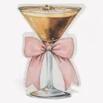 Papieren Servetten Cocktailglas met Strik - 33x33 cm - Roze (20 stuks)