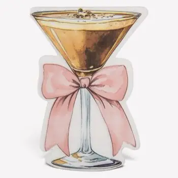 Papieren Servetten Cocktailglas met Strik - 33x33 cm - Roze (20 stuks)